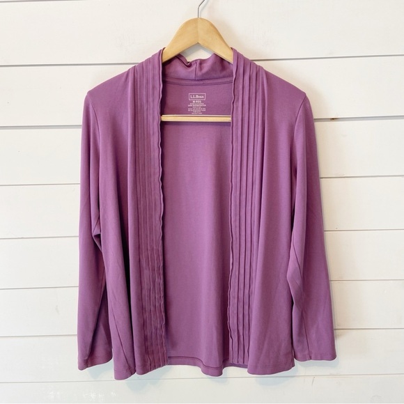 L.L.Bean | | Women’s Purple Cardigan 100% Supima Cotton Top Size Medium - Picture 1 of 4